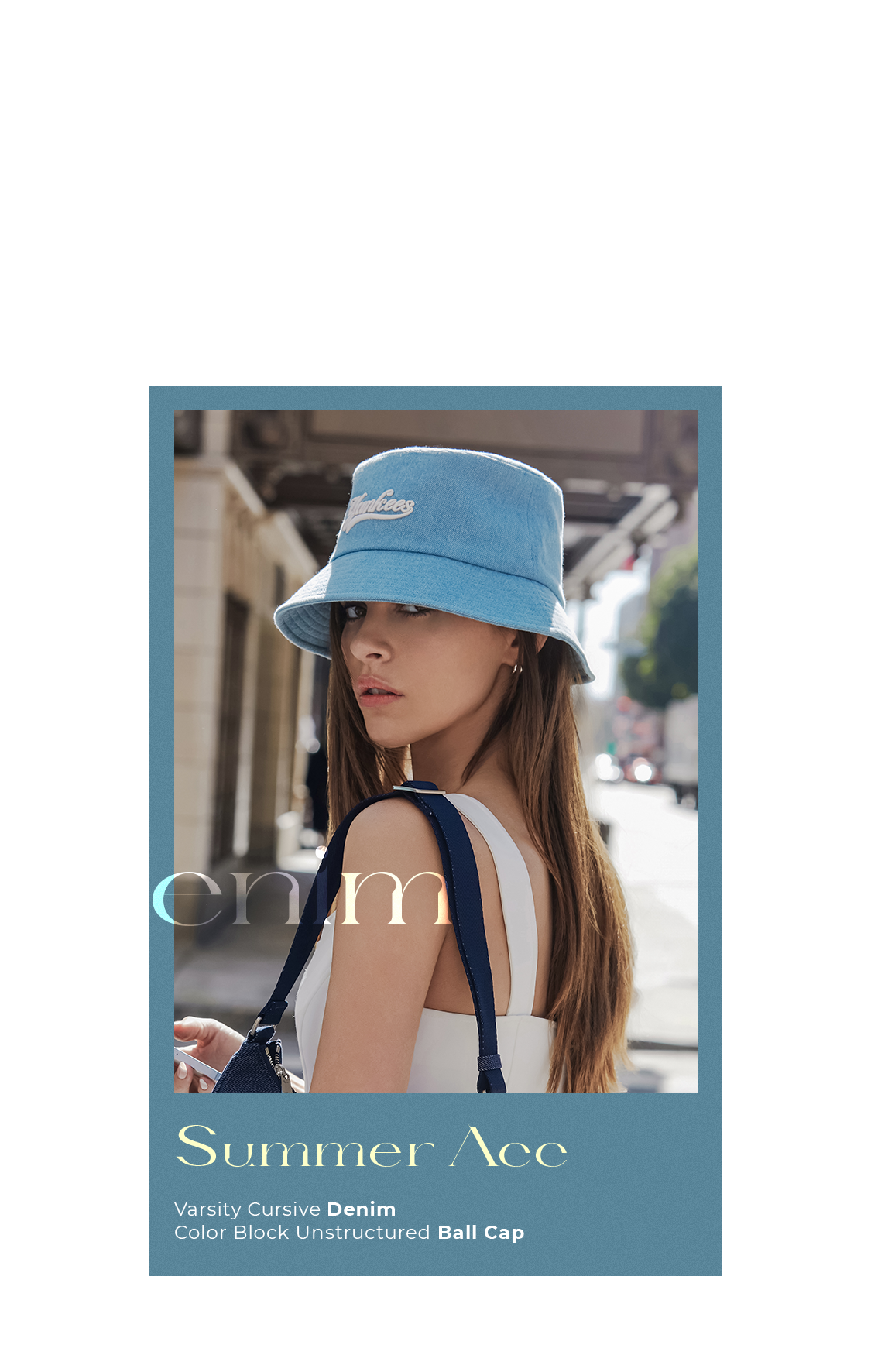 【MLB Korea】Unisex Denim Unstructured Ball Cap▲TXT着用 Color Denim Unstructured Ball Cap NEW YORK YANKEES - MLB KOREA