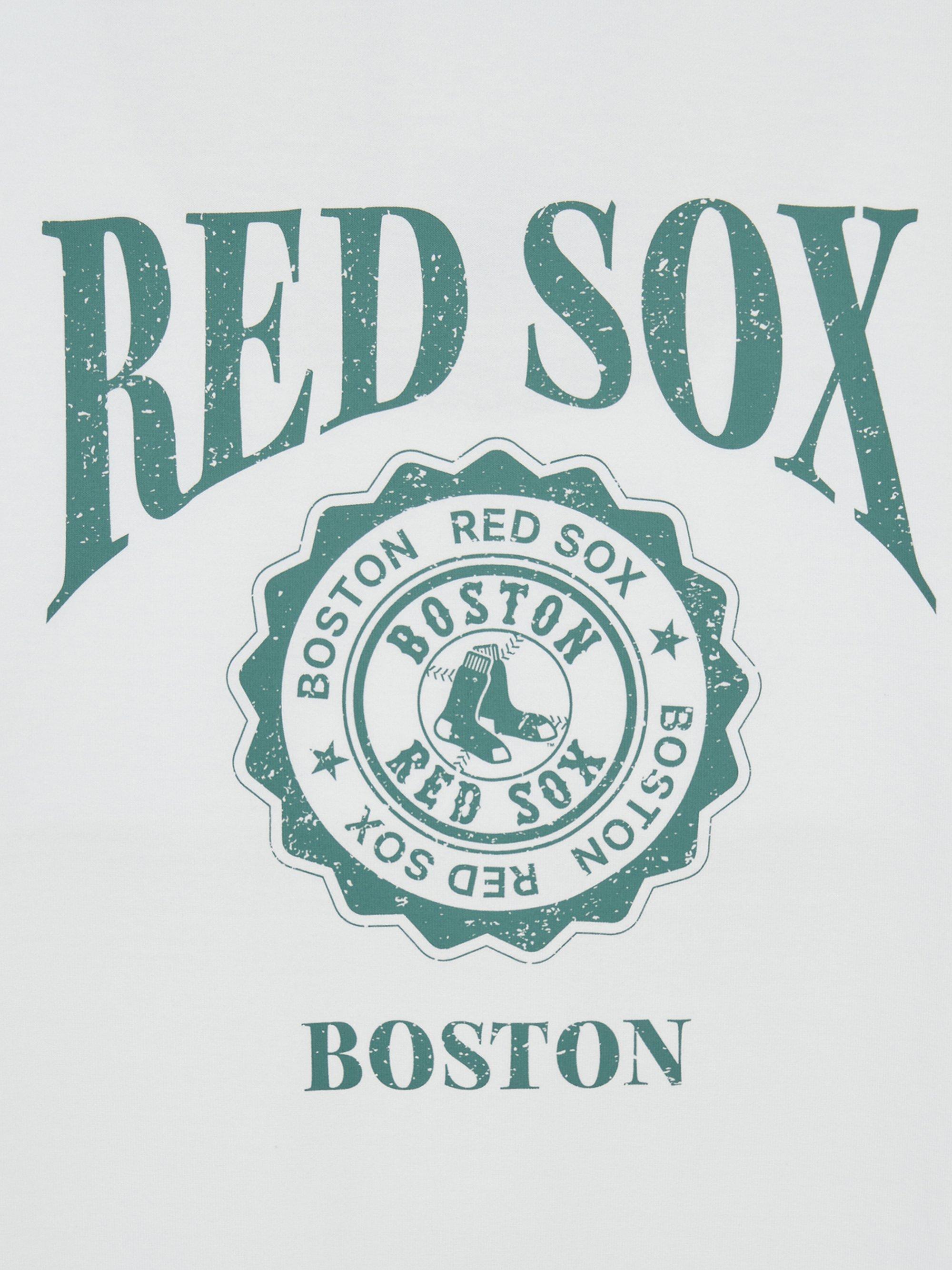 빈티지 로고 그래픽 반팔 티셔츠 보스턴 레드삭스