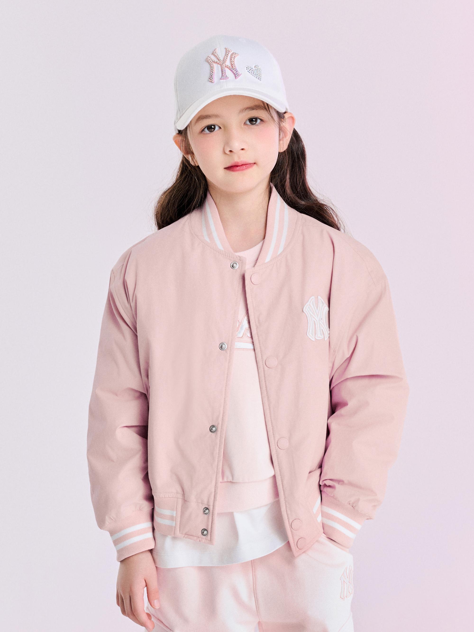 걸즈 스트릿 바시티 크롭 패딩점퍼 뉴욕양키스