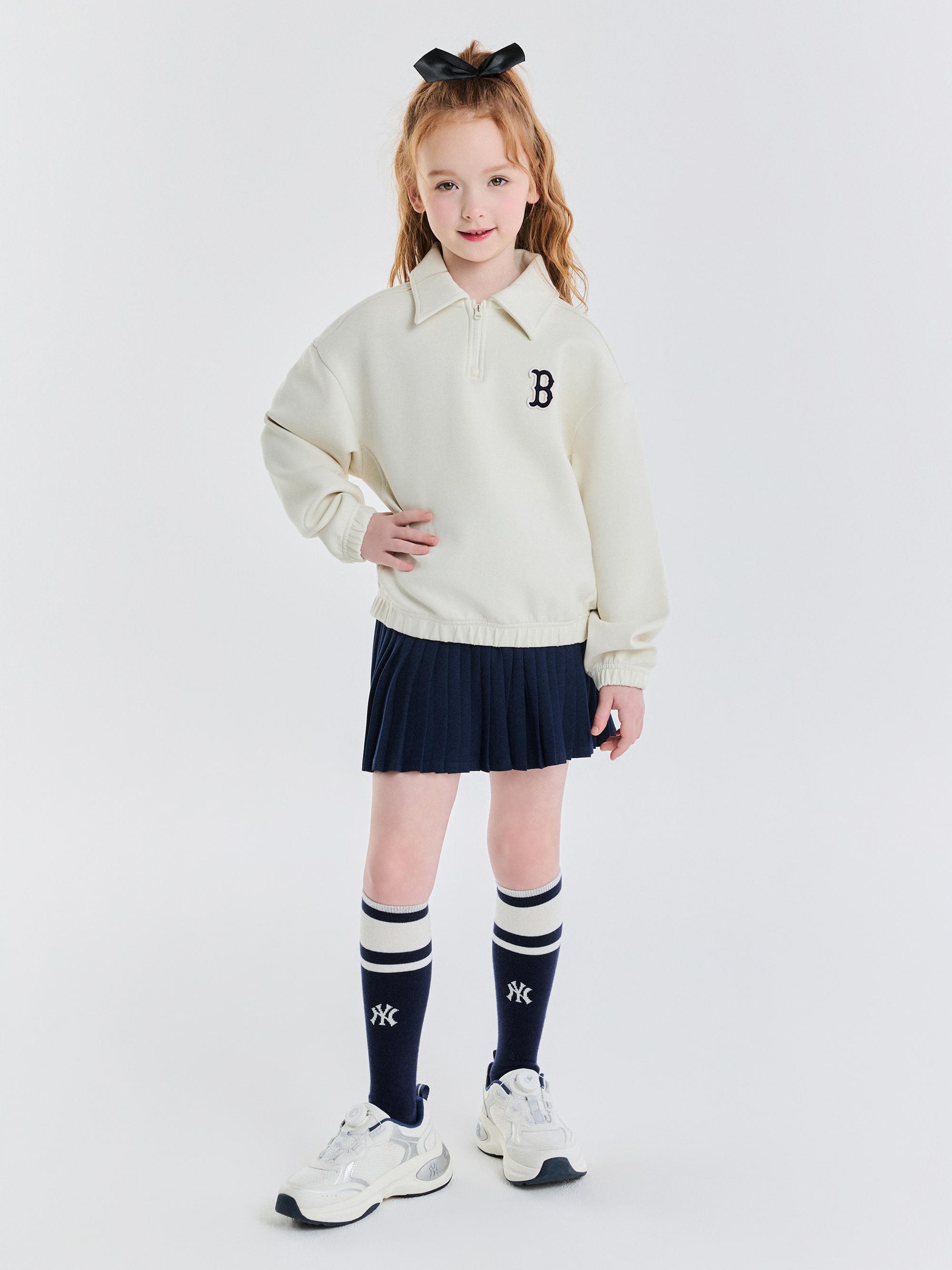 클래식 모노그램 여아 카라 맨투맨 세트 보스턴 레드삭스