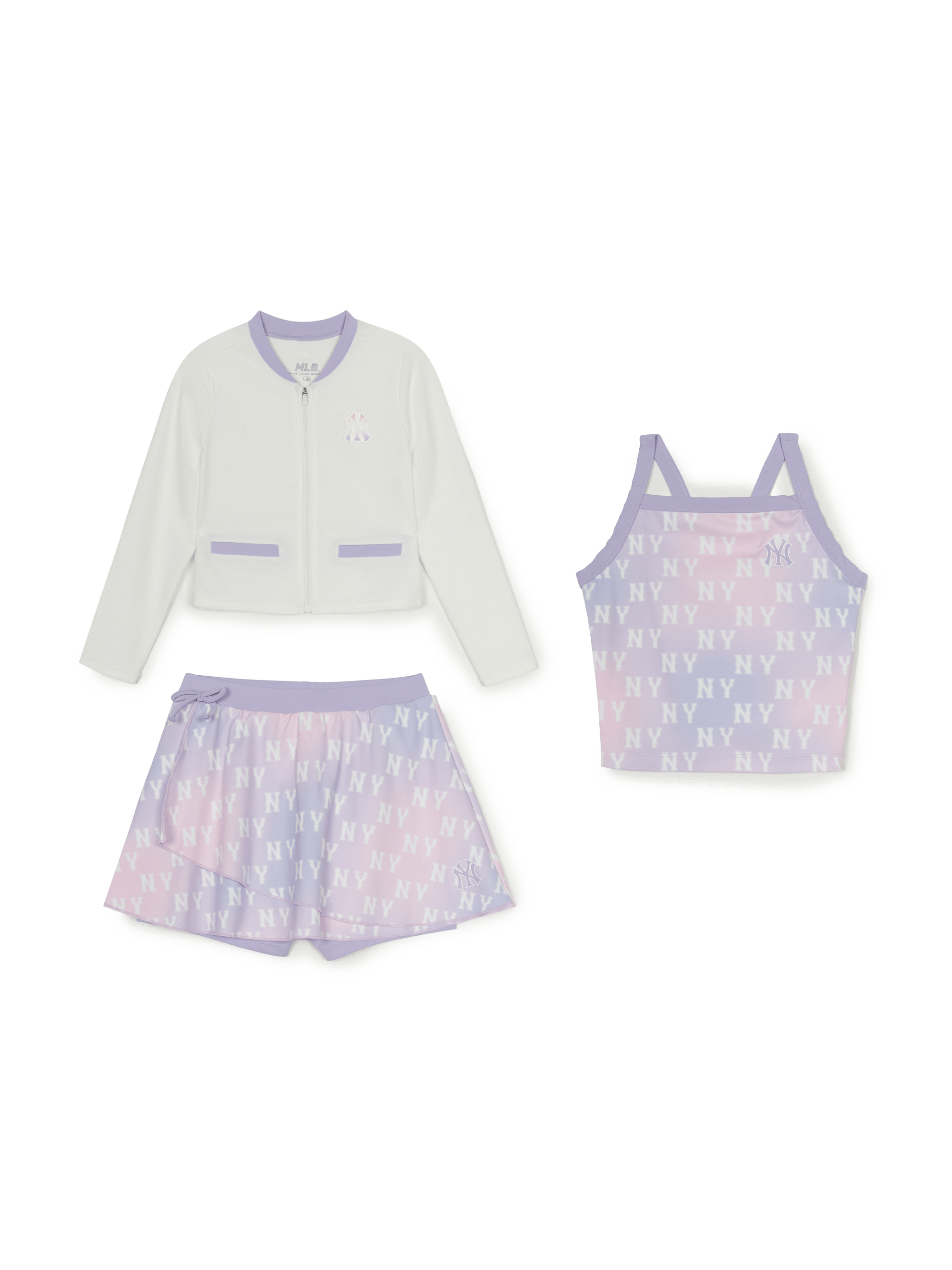 모노그램 여아 3PCS 래쉬가드 세트 뉴욕양키스