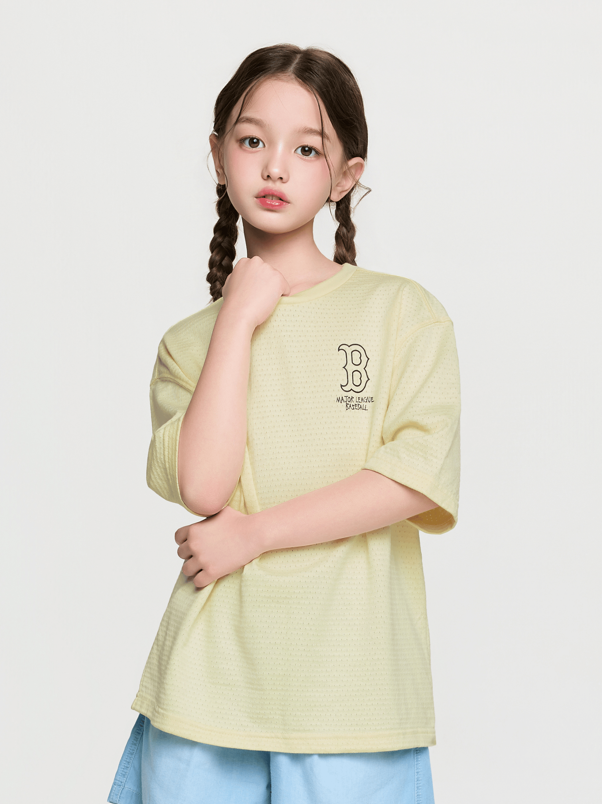 스트릿 베이직 메쉬 아트웍 티셔츠 보스턴 레드삭스