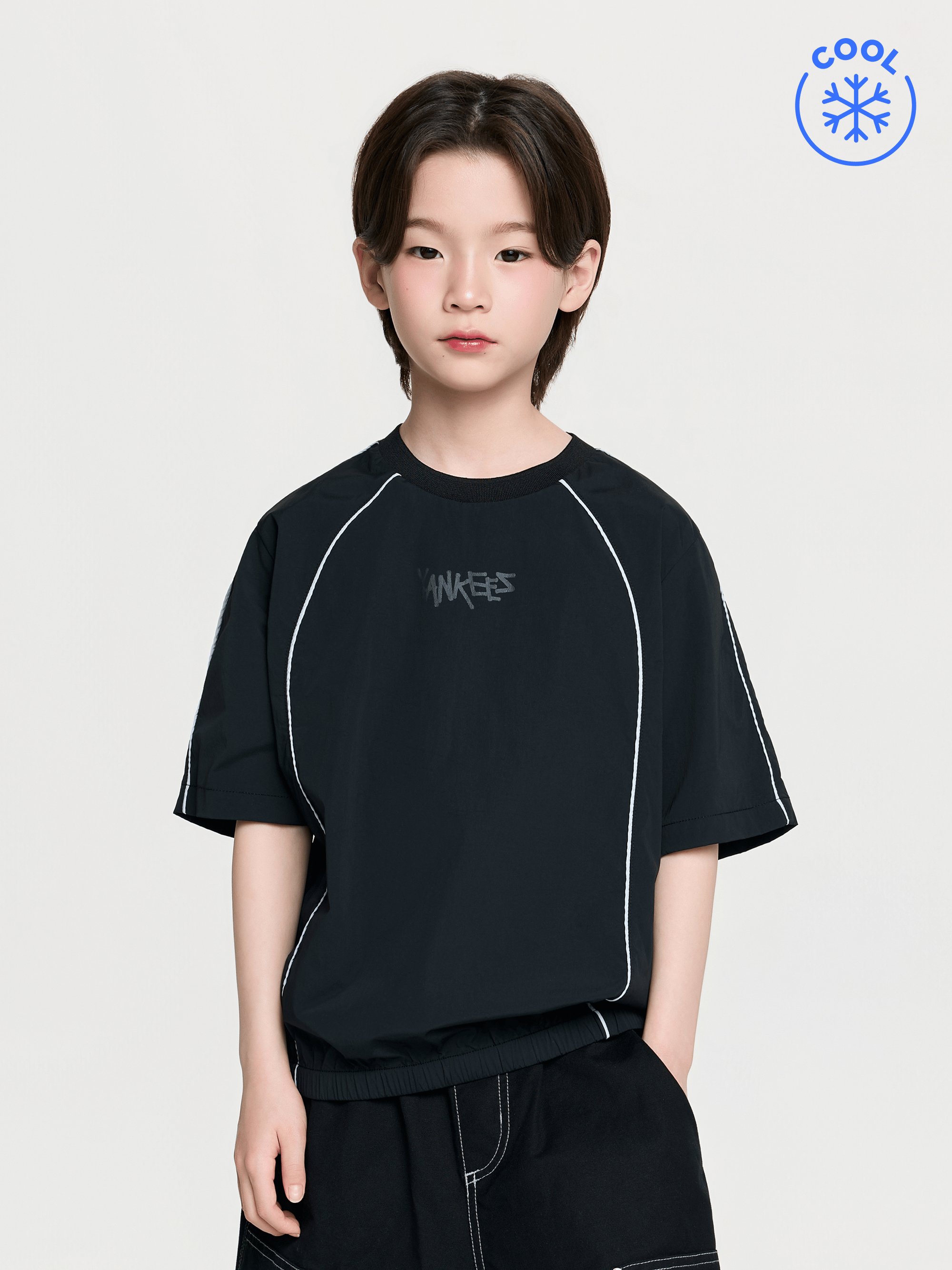스트릿 베이직 우븐 빅로고 아트웍 티셔츠 뉴욕양키스