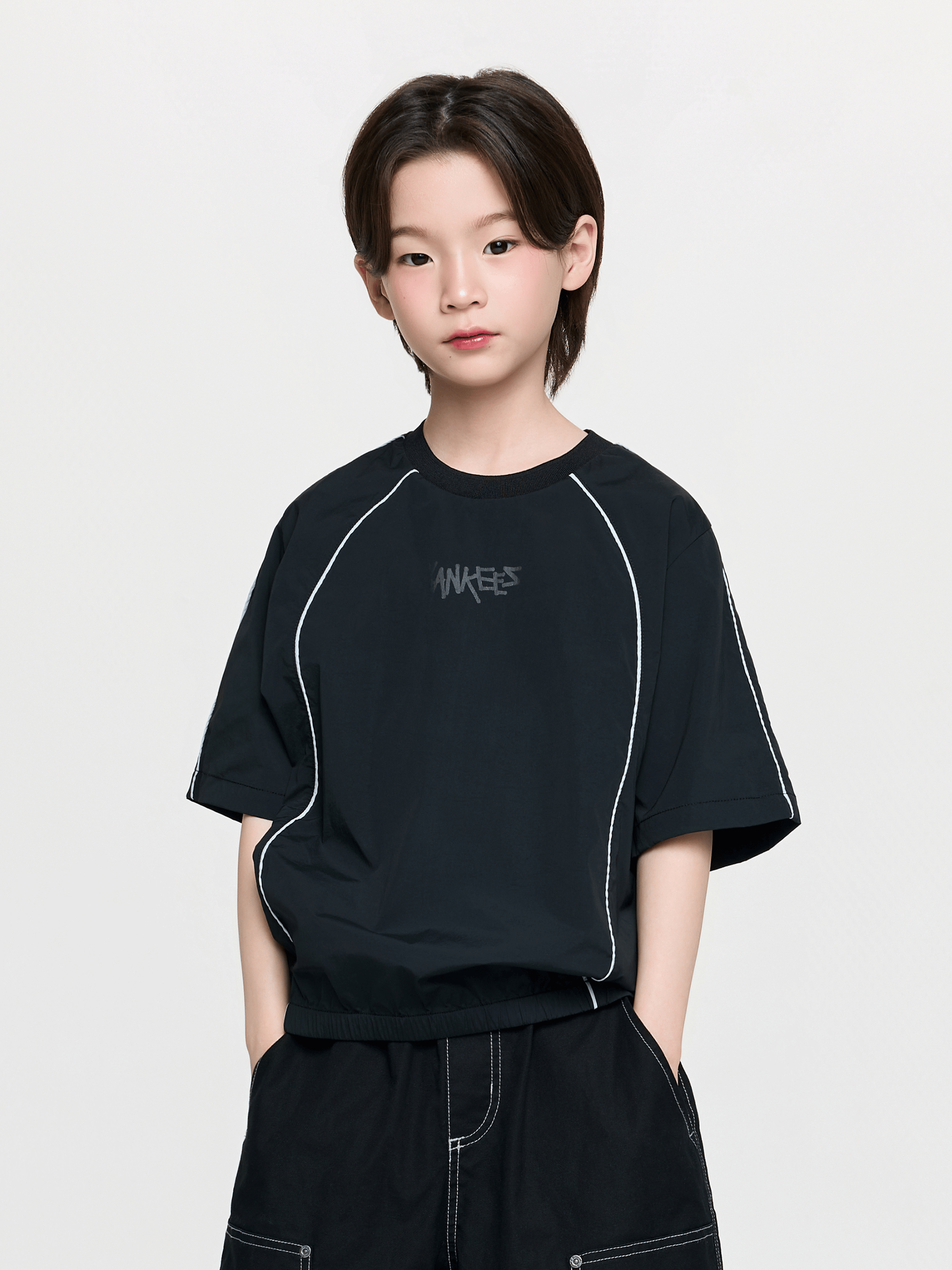 스트릿 베이직 우븐 빅로고 아트웍 티셔츠 뉴욕양키스