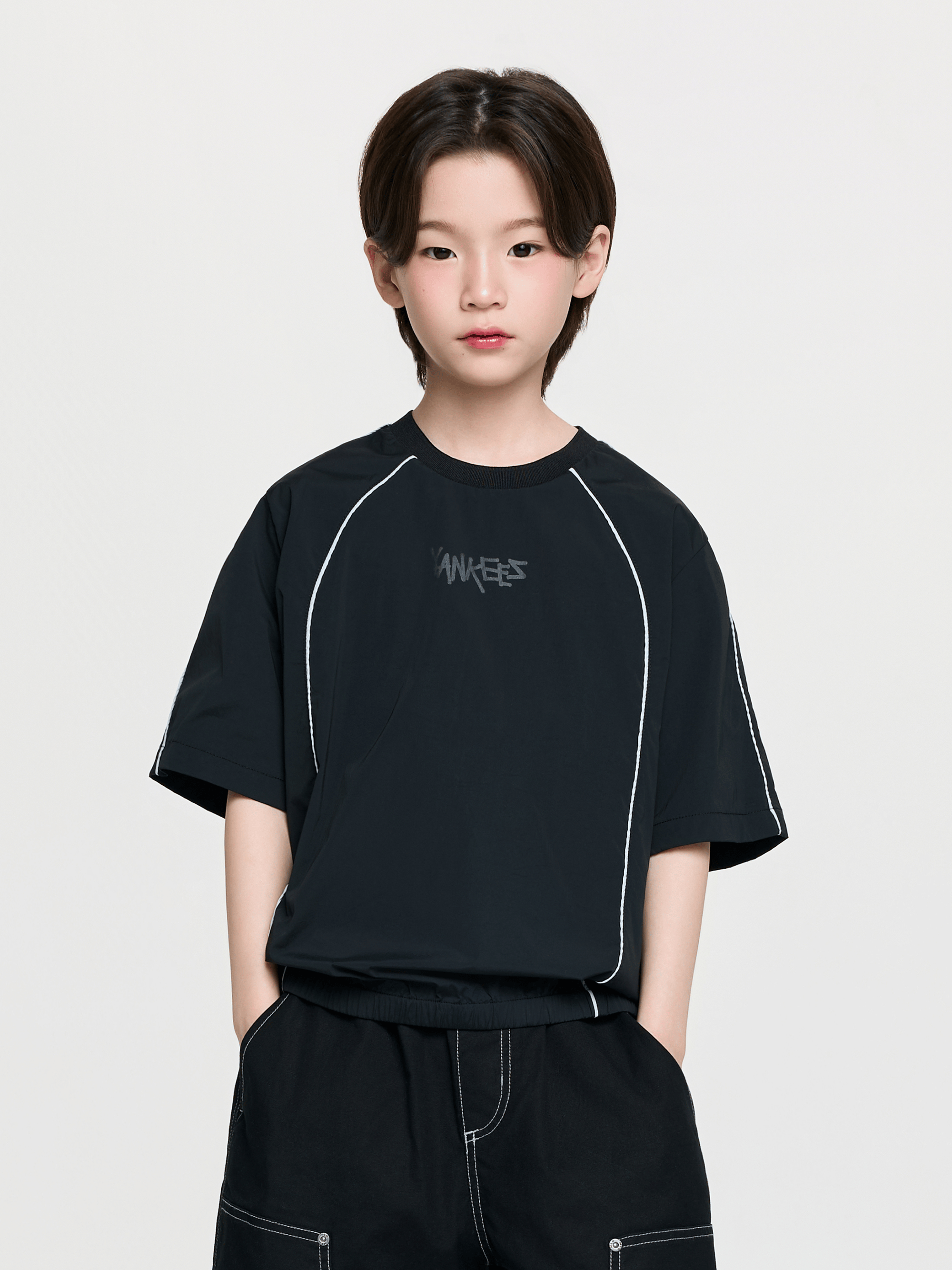 스트릿 베이직 우븐 빅로고 아트웍 티셔츠 뉴욕양키스