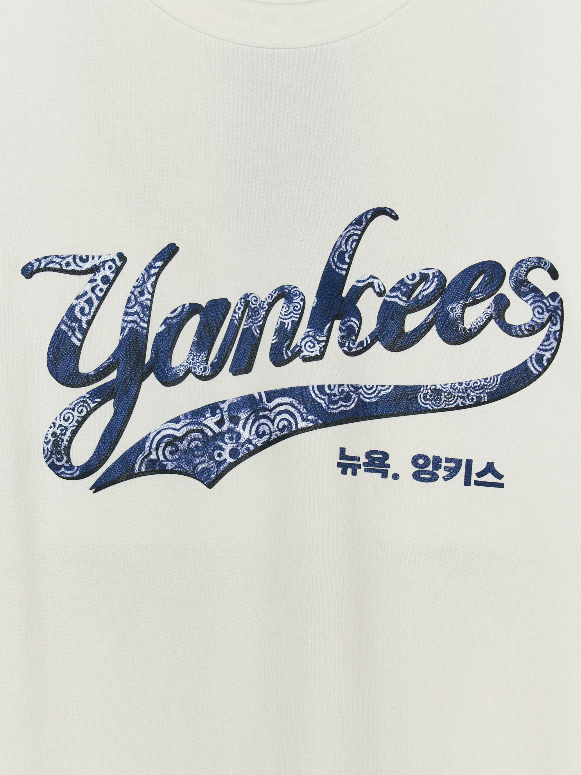 MLB 한남 컬시브 로고 반팔 티셔츠 뉴욕양키스