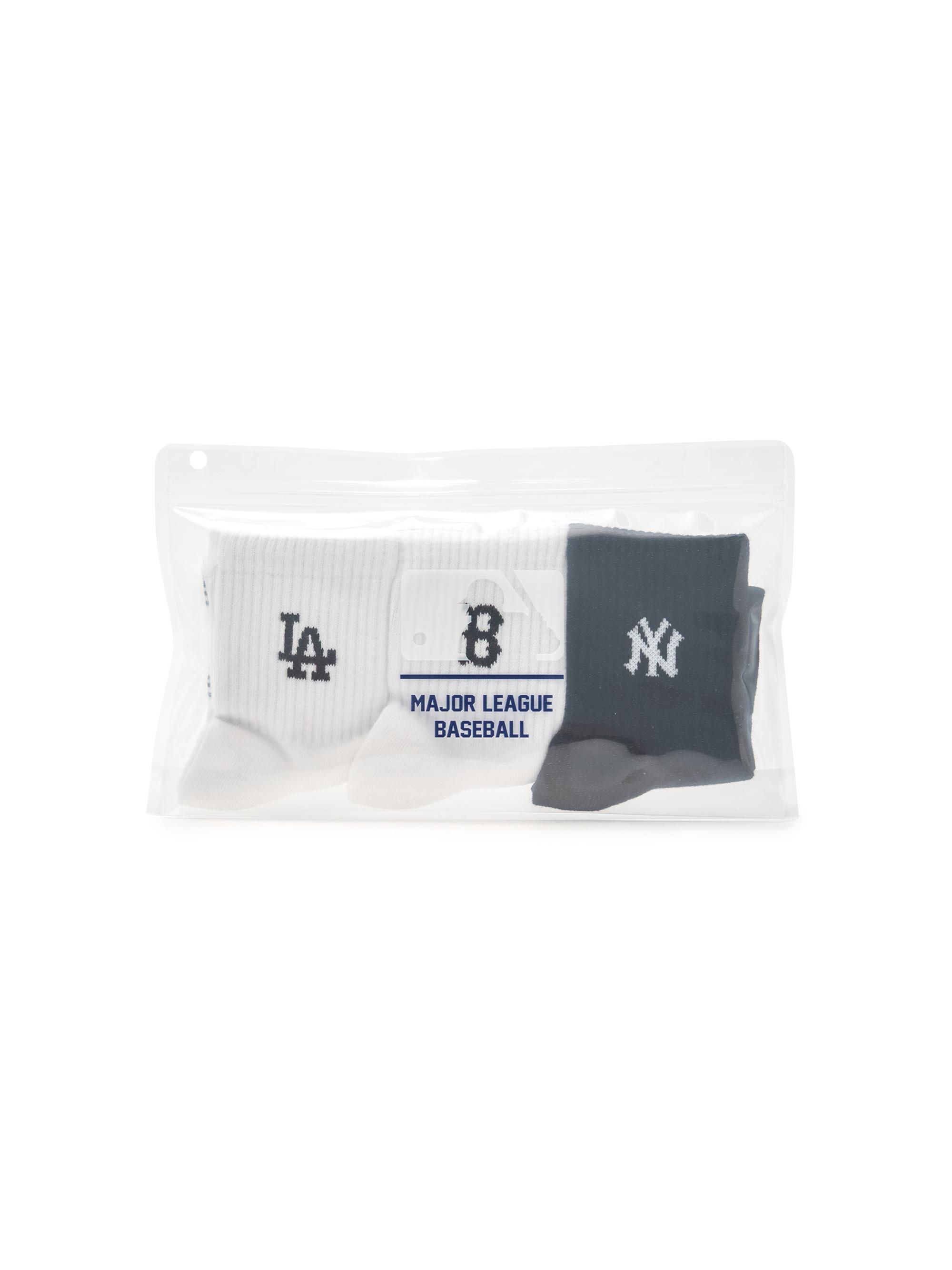 데일리 스몰로고 중목양말 3족세트 MLB