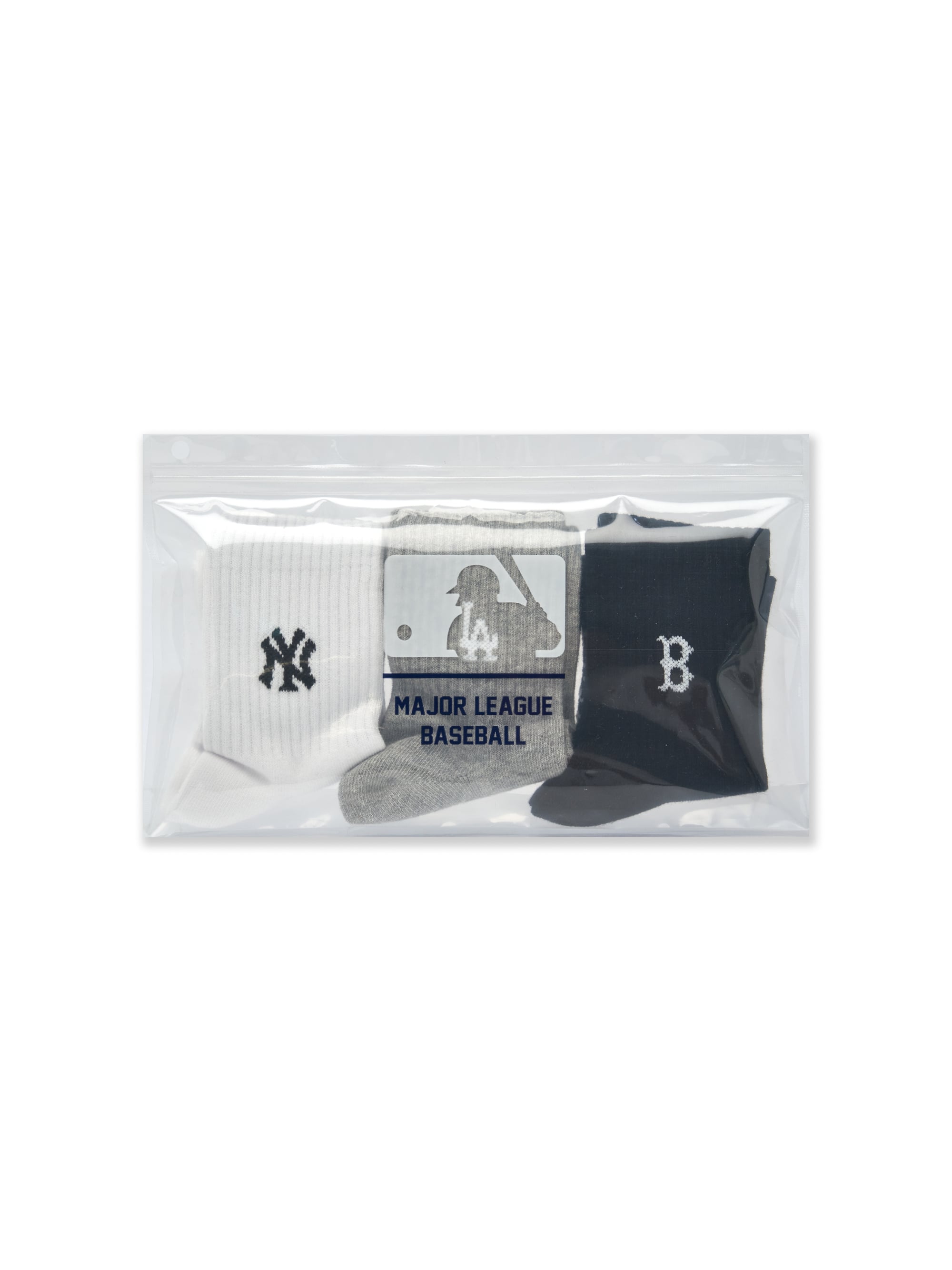 데일리 스몰로고 중목양말 3족세트 MLB