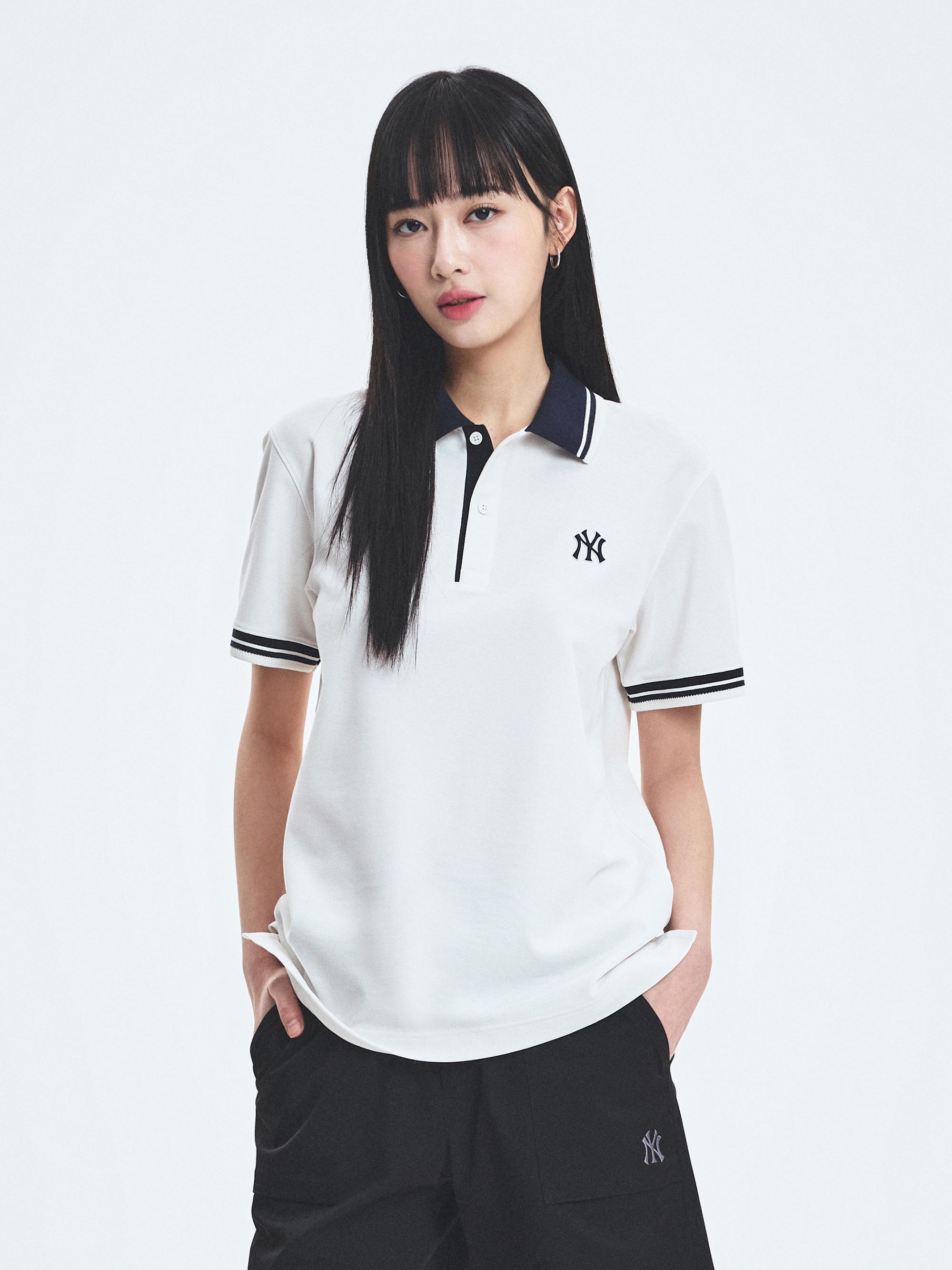 베이직 카라배색 컴포터블핏 카라 티셔츠 뉴욕양키스