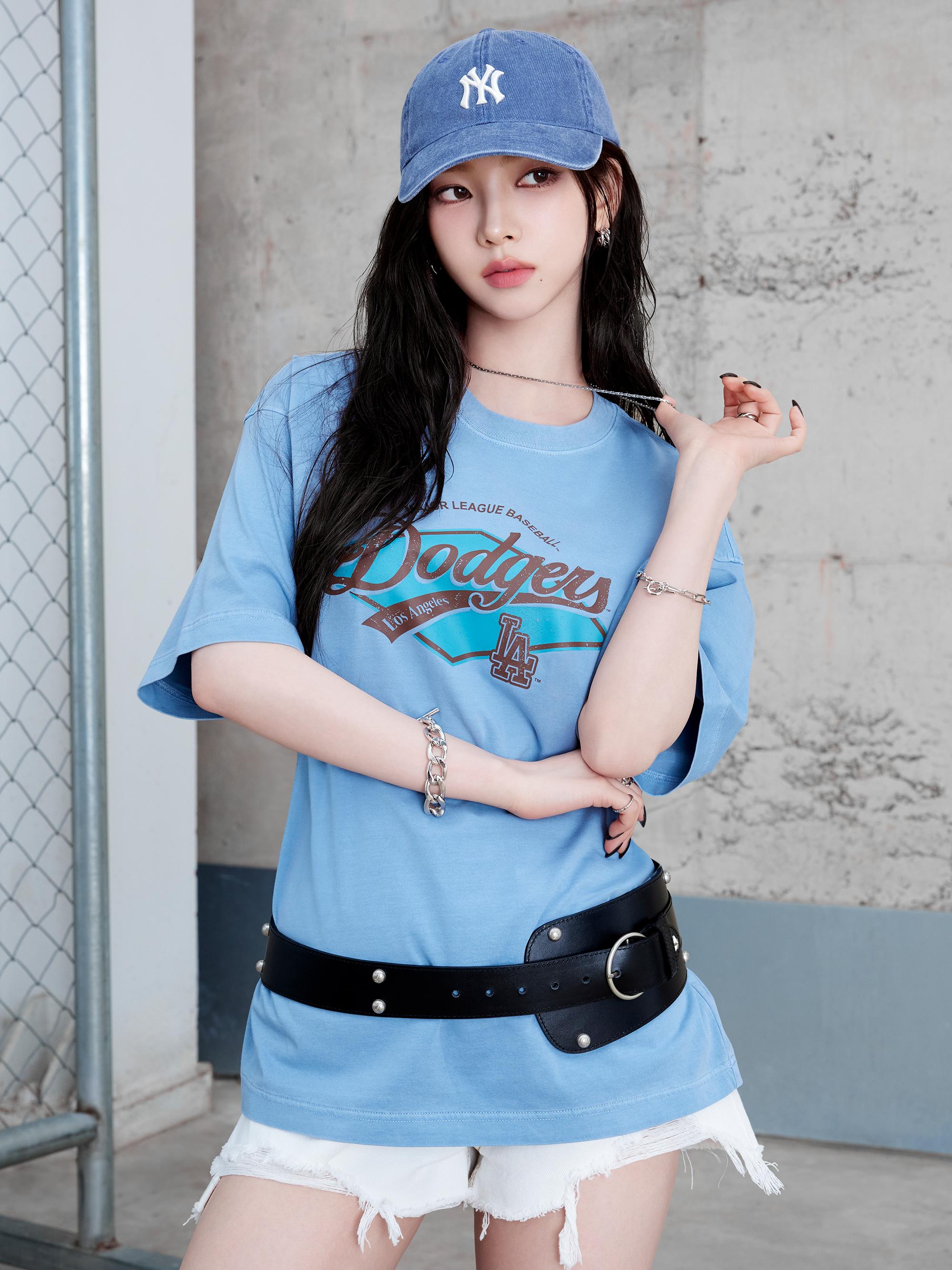 바시티 빈티지 워싱 그래픽 메가 오버핏 반팔 티셔츠 LA다저스