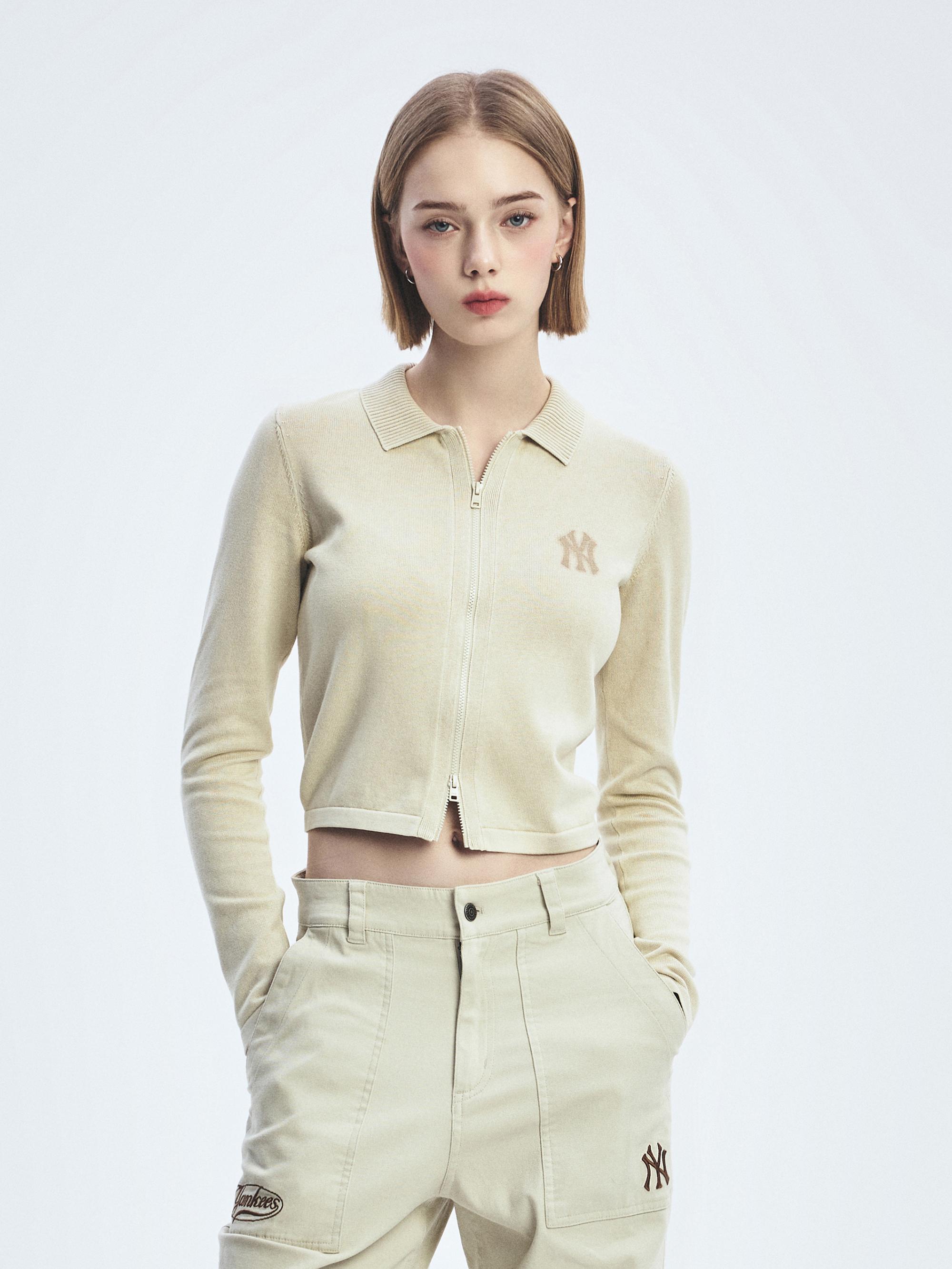 여성 베이직 빈티지 워싱 가디건 뉴욕양키스