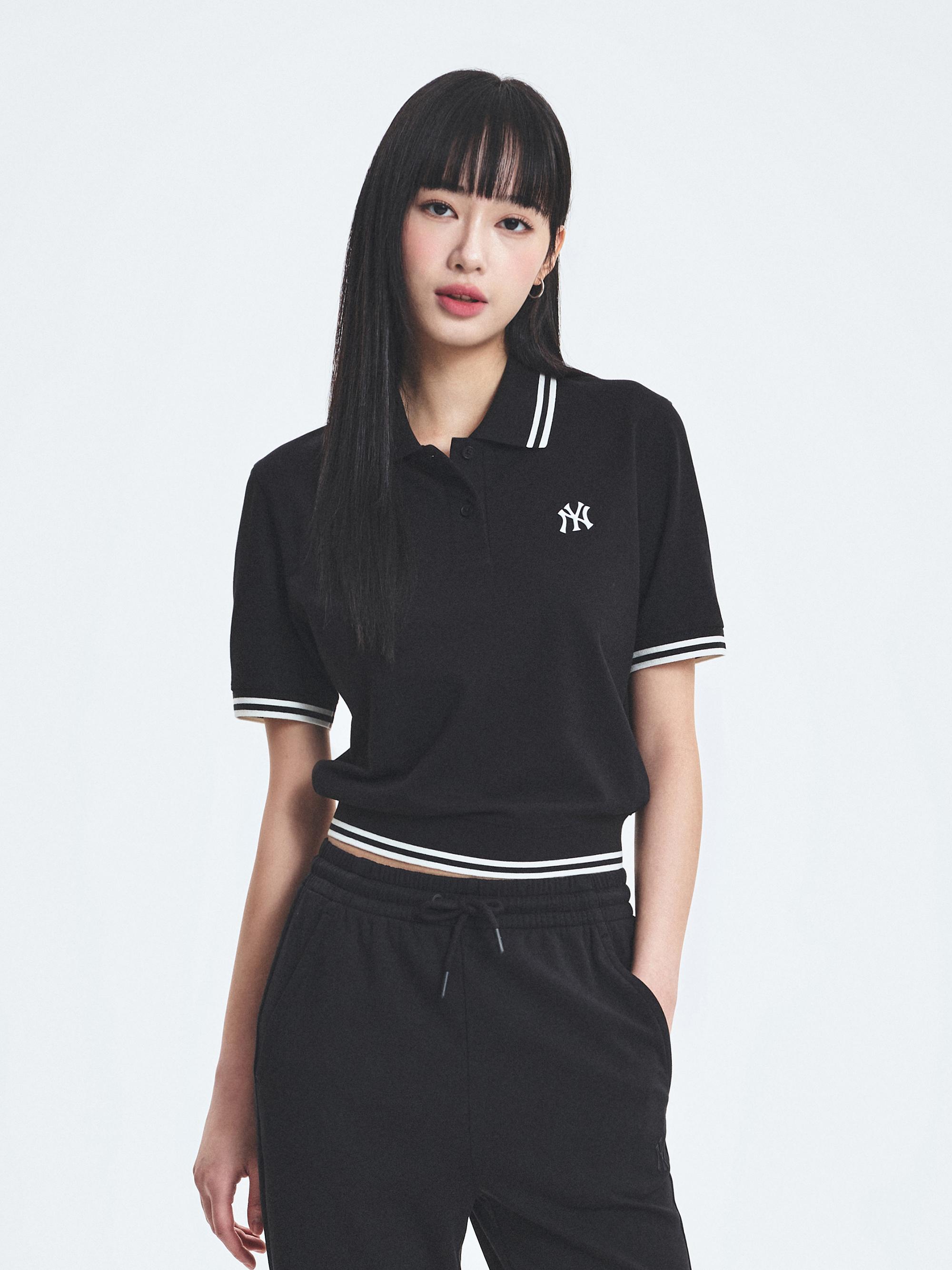 여성 베이직 크롭 카라 티셔츠 뉴욕양키스