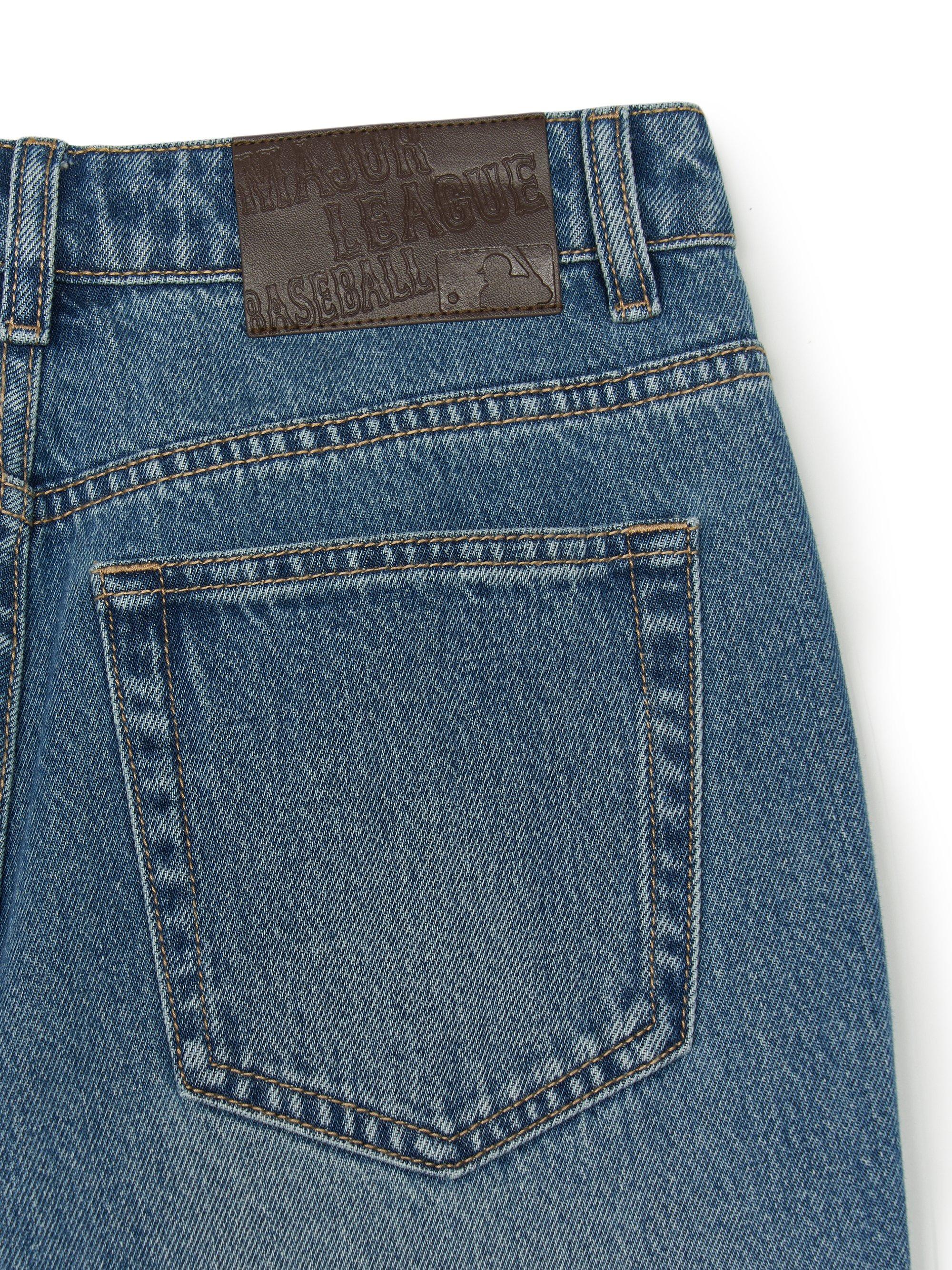 MLB korea■megagram vintage wide denim pants■追跡送料込 MLB MLB 한남 여성 메가그램 빈티지 와이드 데님팬츠 뉴욕양키스