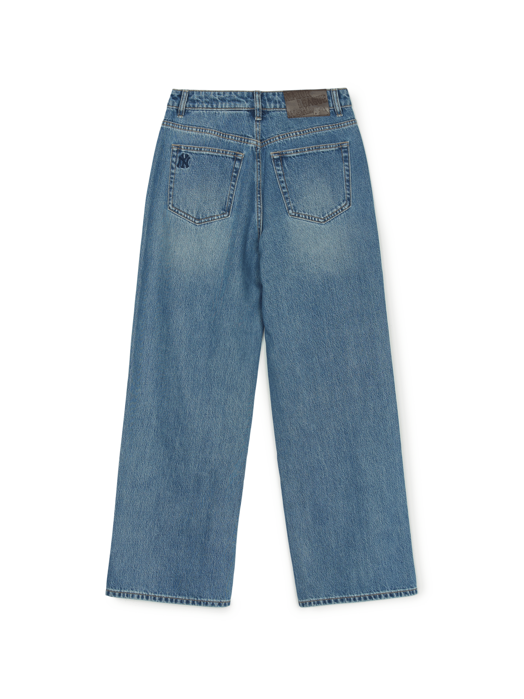 MLB■(W)Basic Wide Denim Pants★送料込 MLB MLB 한남 여성 메가그램 빈티지 와이드 데님팬츠 뉴욕양키스