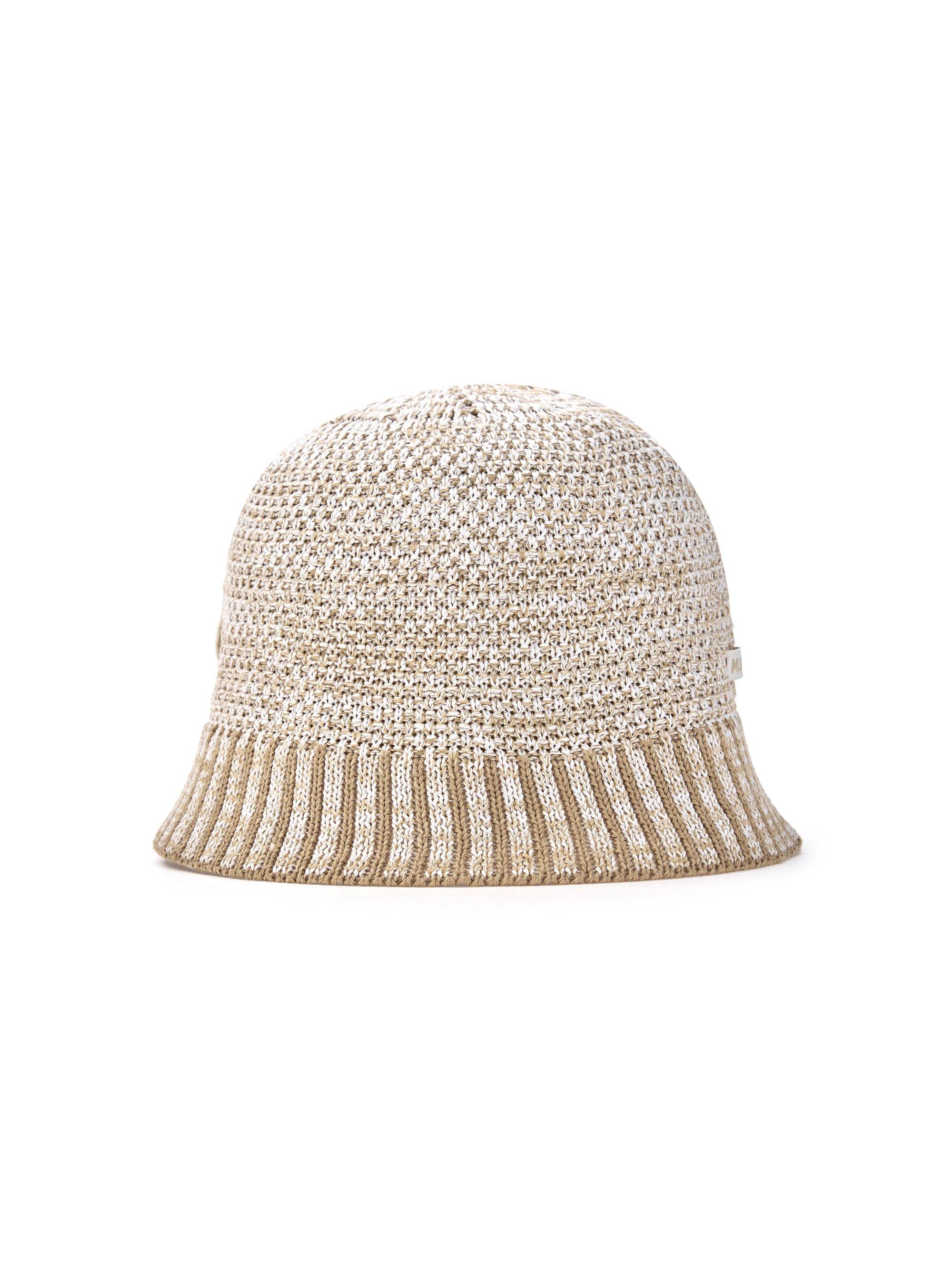 ■MLB Korea■ Summer Knit Bucket Hat Dome Fit NY Cream 3AHTV HAT - MLB KOREA