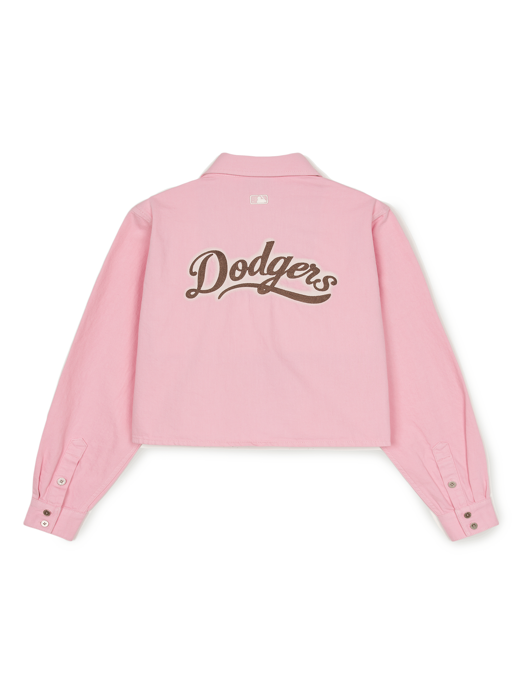 MLB 여성 바시티 로고 크롭 데님셔츠 LA다저스 (PINK)