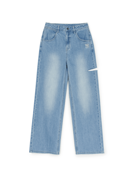 [MLB] W's Detroit Wide Denim Pants ★大人気★ MLB MLB 한남 여성 메가그램 빈티지 와이드 데님팬츠 뉴욕양키스
