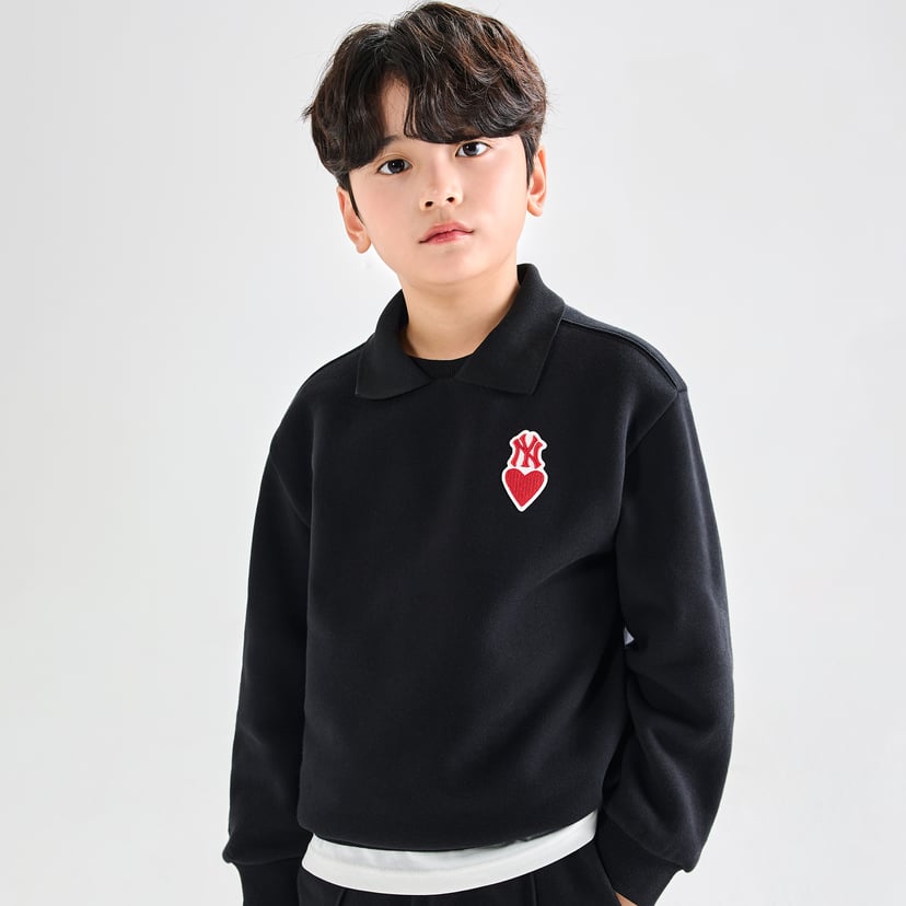 하트 카라 기모 맨투맨 뉴욕양키스