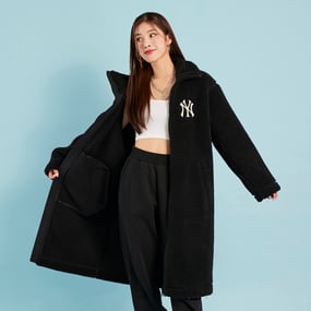 베이직 롱 스탠드넥 후리스 점퍼 뉴욕양키스