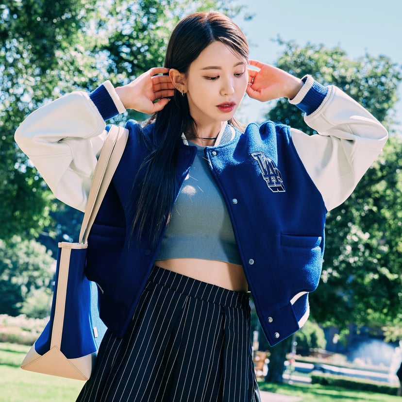 여성 울 소매배색 크롭 바시티자켓 LA다저스