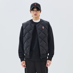 남성 하트 패딩 조끼 뉴욕양키스