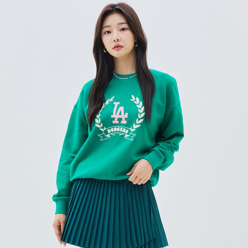 여성 클래식 스포츠 빅로고 오버핏 맨투맨 LA다저스
