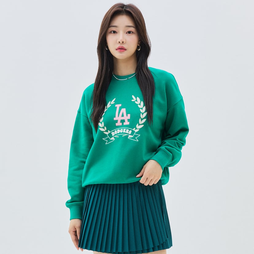 여성 클래식 스포츠 빅로고 오버핏 맨투맨 LA다저스