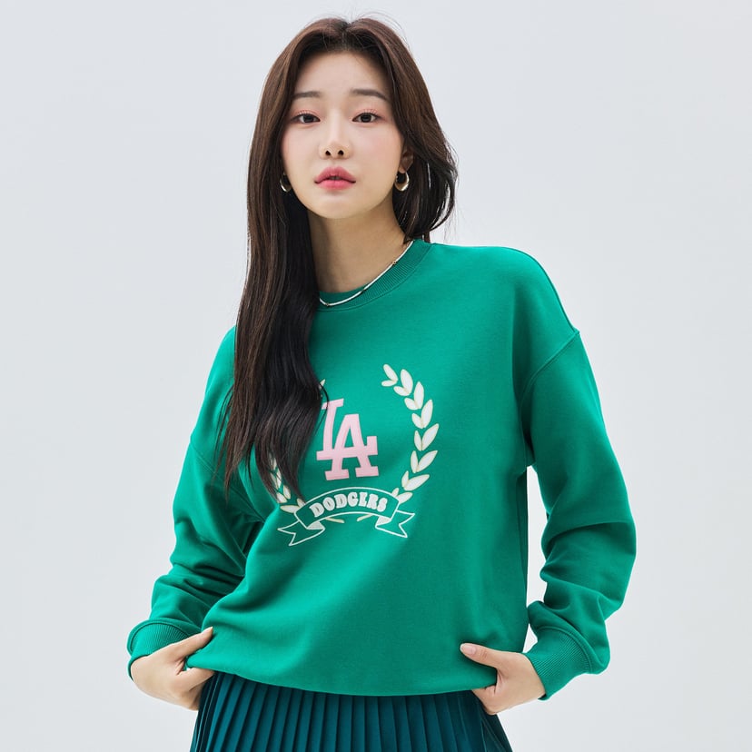 여성 클래식 스포츠 빅로고 오버핏 맨투맨 LA다저스
