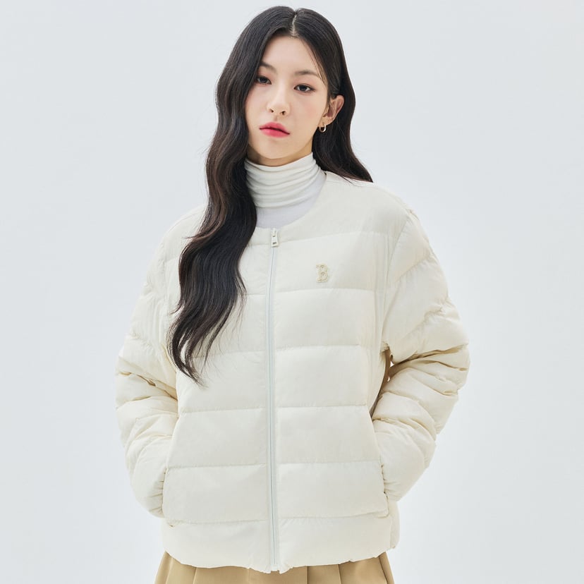 베이직 U넥 구스 경량 패딩 보스턴 레드삭스