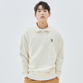 베이직 스몰로고 반집업 오버핏 맨투맨 보스턴 레드삭스