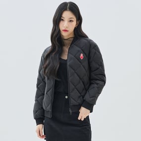 여성 하트 베이스볼 넥 경량 패딩 뉴욕양키스