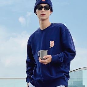 베이직 메가로고 오버핏 맨투맨 디트로이트 타이거즈