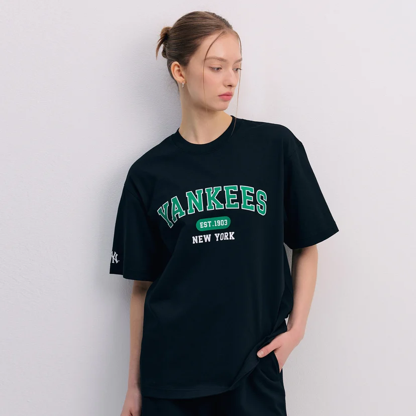 바시티 오버핏 반팔 티셔츠 뉴욕양키스