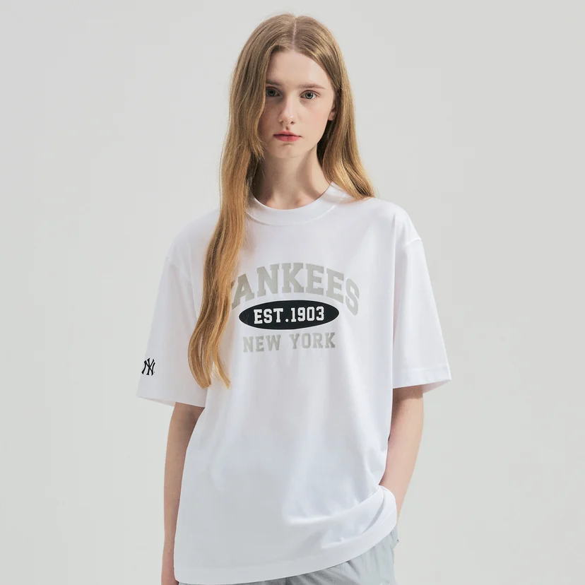 썸머 바시티 기능성 오버핏 반팔 티셔츠 뉴욕양키스