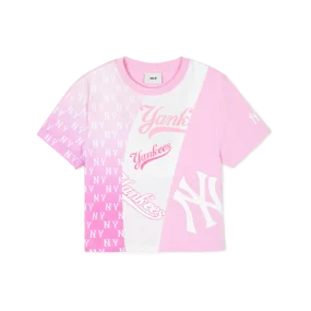 여성 모노그램 블록 슬림 크롭 반팔 티셔츠 뉴욕양키스