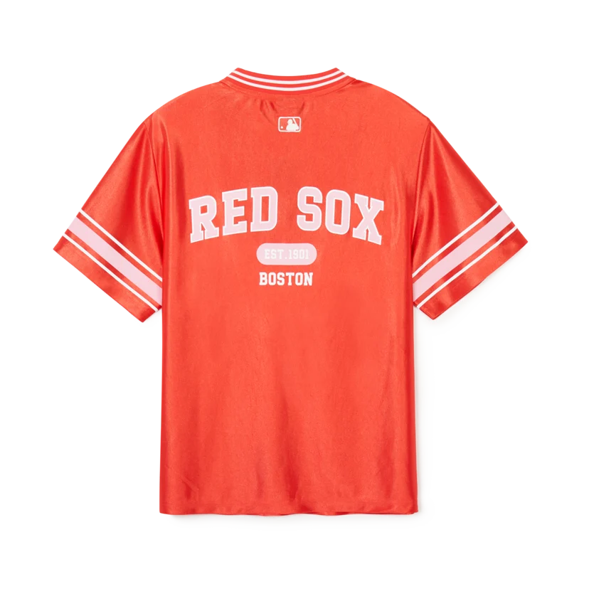 바시티 사커져지 브이넥 오버핏 반팔 티셔츠 보스턴 레드삭스