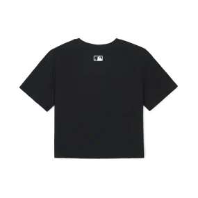 여성 하트 미듐로고 슬림 크롭 반팔 티셔츠 뉴욕양키스