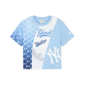 여성 모노그램 블록 슬림 크롭 반팔 티셔츠 뉴욕양키스