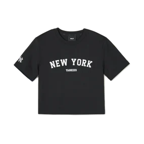 여성 바시티 슬림 크롭 반팔 티셔츠 뉴욕양키스